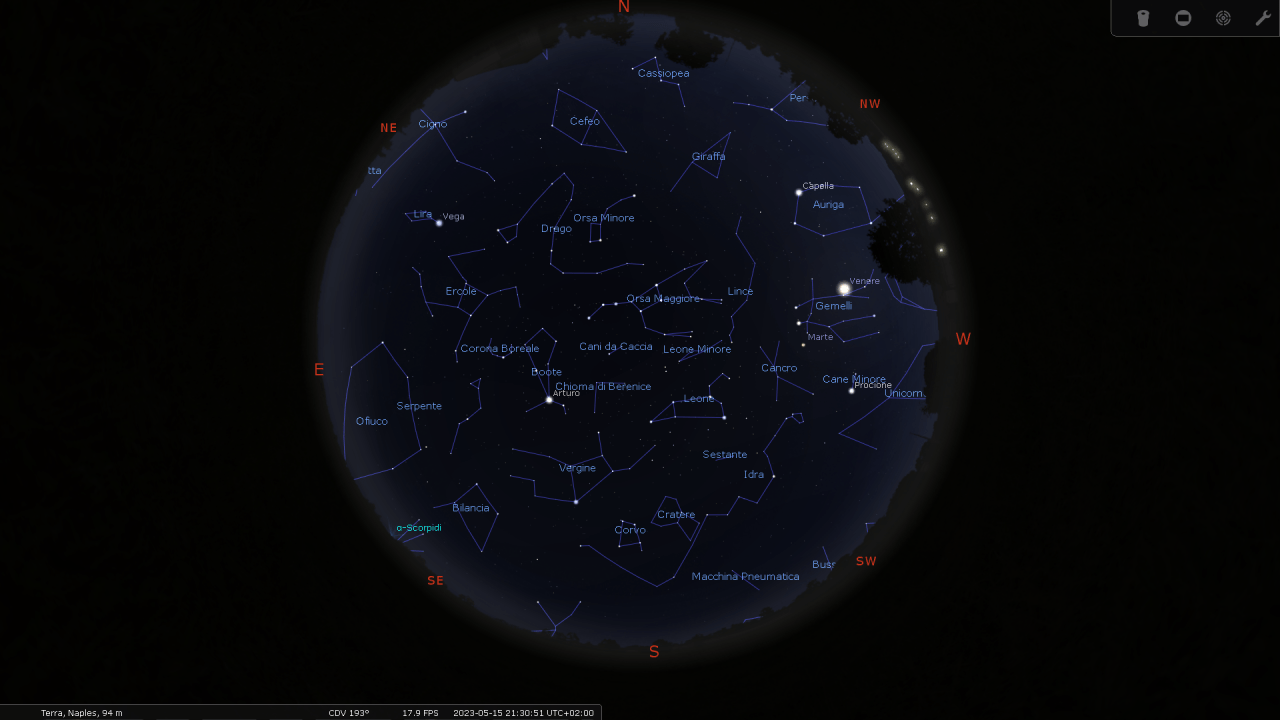 Le Costellazioni in Stellarium