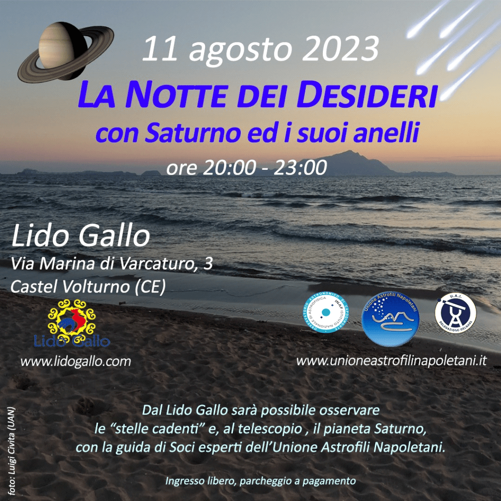 Locandina serata Lido Gallo 11 agosto 2023