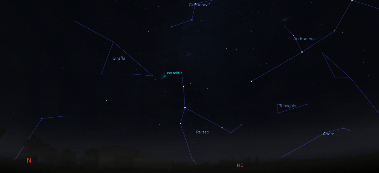 Perseidi in Stellarium