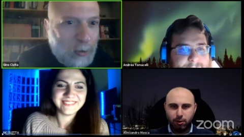 I relatori: Gino Civita, Andrea Tomacelli, Nicoletta Minichino, Alessandro Mosca