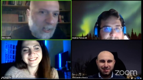 I relatori: Gino Civita, Andrea Tomacelli, Nicoletta Minichino, Alessandro Mosca
