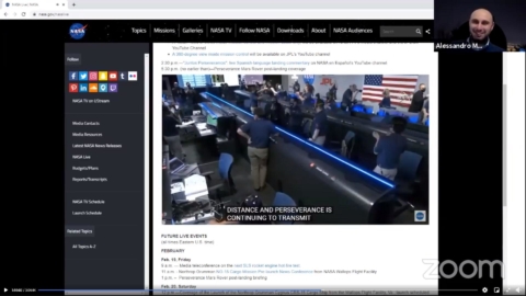 Esultanza per l'ammartaggio con collegamento sito NASA