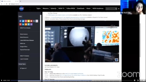 Esultanza per l'ammartaggio con collegamento sito NASA