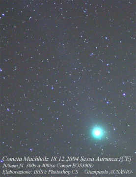 Cometa Malchhozz. Condizioni di ripresa ed Autore sulla foto.