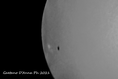 Macchia solare del 19-1-2021 alle ore 12.15 - dettaglio ingrandito e lavorato con Photoshop